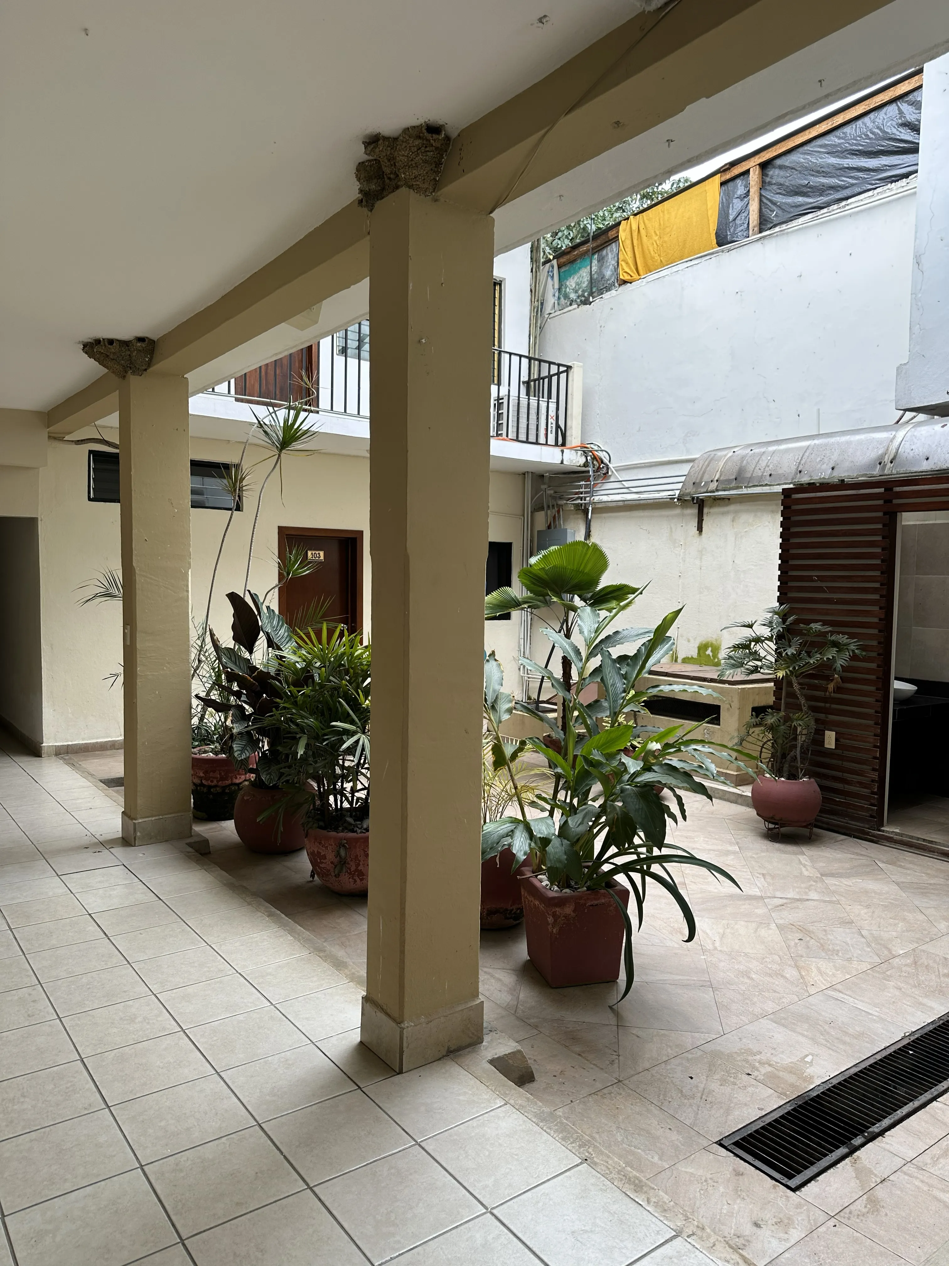 Vista de la terraza al atardecer